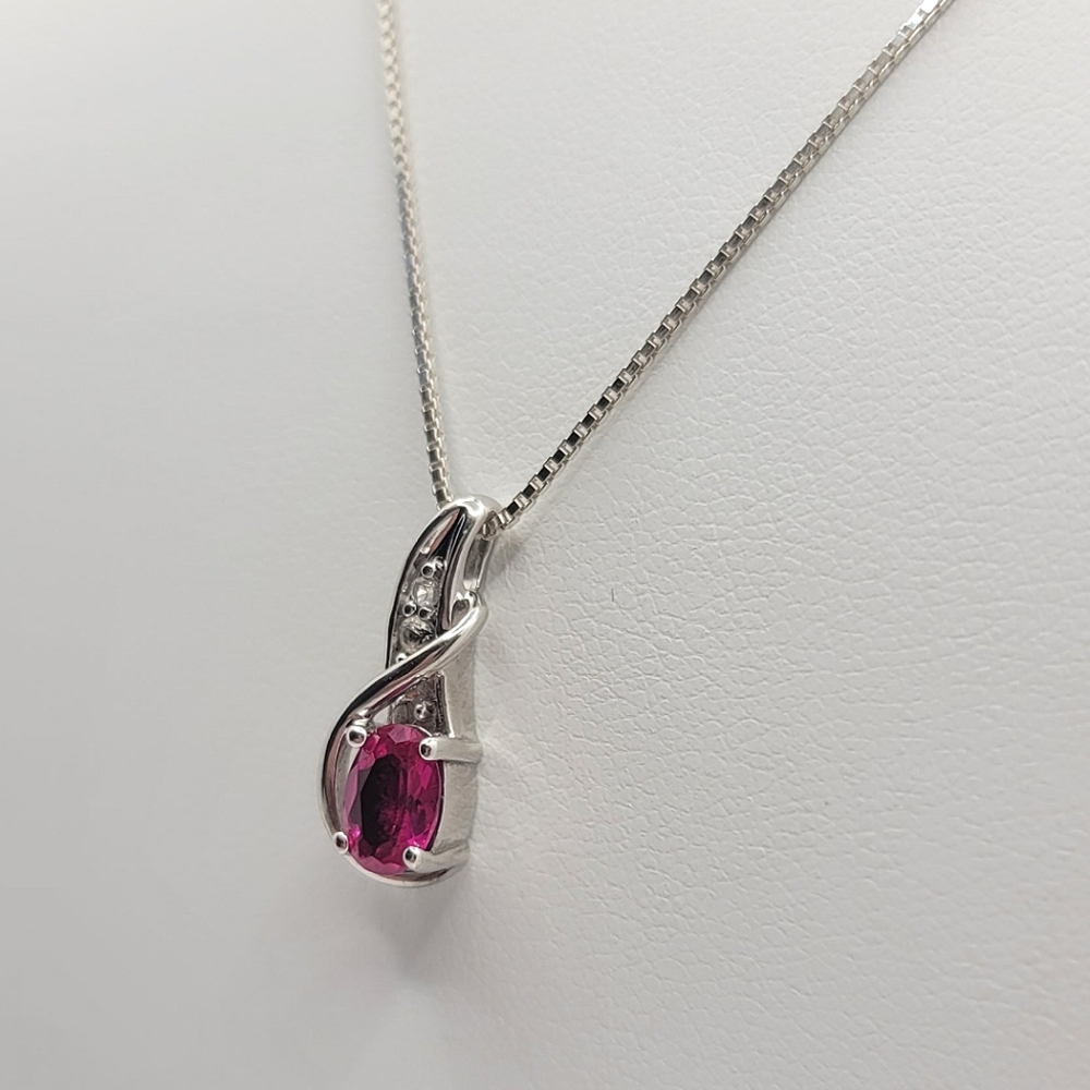 Sterling Silver Ruby Necklace - image 3